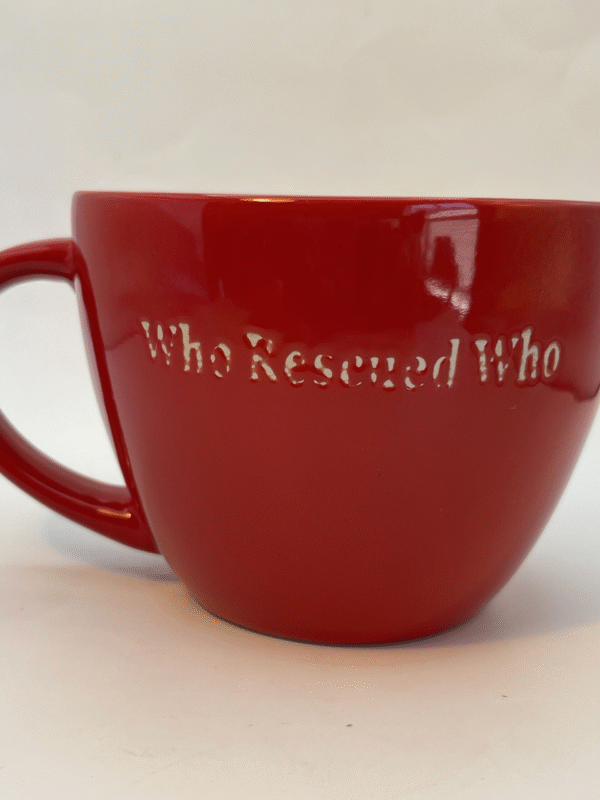 Introducing the heartwarming Who Rescued Who Mug. It’s the perfect #cupofmood and a tribute to the unbreakable bond between pet and owner.
