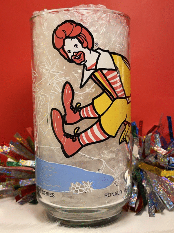 rare Ronald McDonald Drinking Glass from McDonaldland Action Series