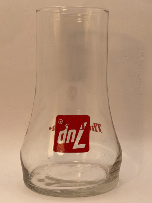 Close up Vintage 7Up Uncola Drinking Glass