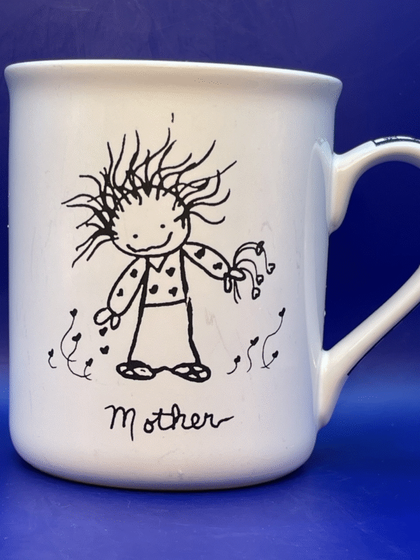 The playful styling and images on this Marci Mother Mug by Children of the Inner Light adds to the beauty of this Coffee Cup.