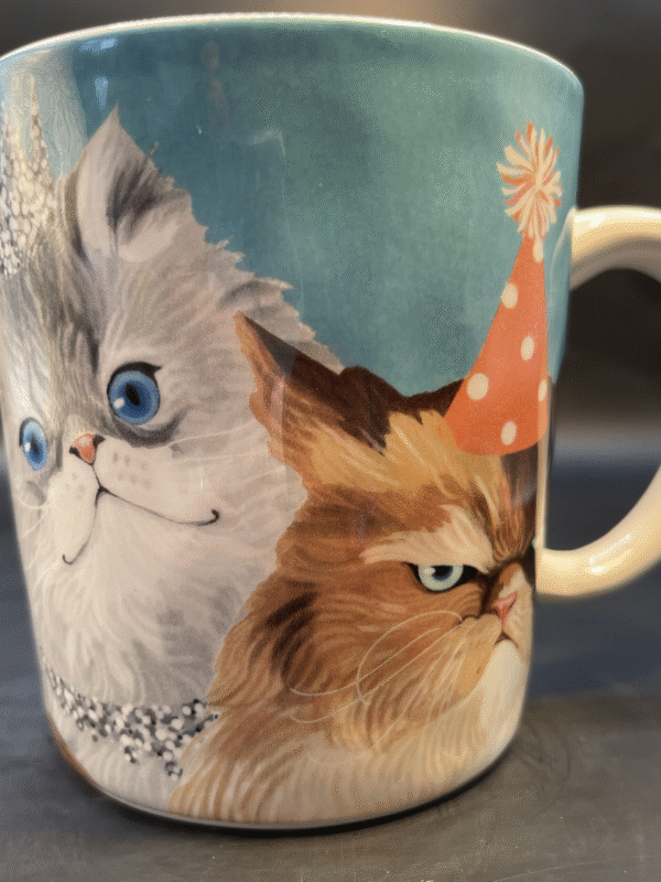 This Pier 1 Party Cat Mug is the perfect #cupofmood for cat lovers. Especially those who love funny yet fashionable cats.