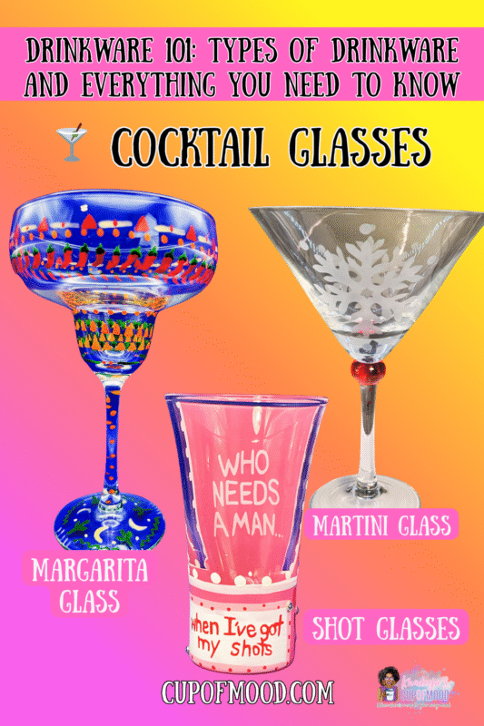 Cocktail glasses come in a rainbow of shapes, each designed to enhance specific drinks.