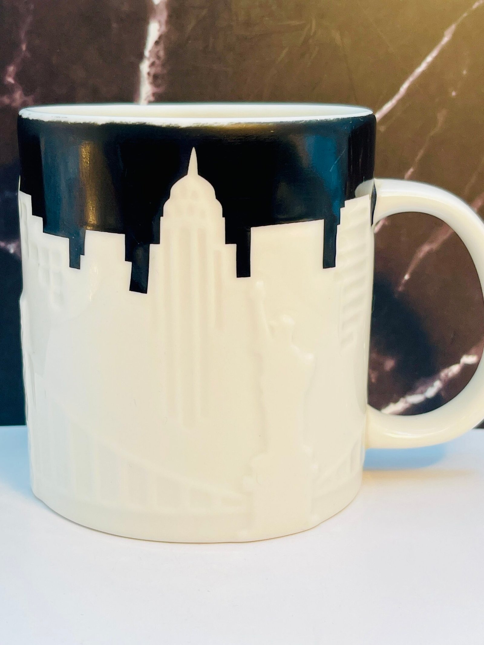 Yellow taxi cab on Starbucks New York mug