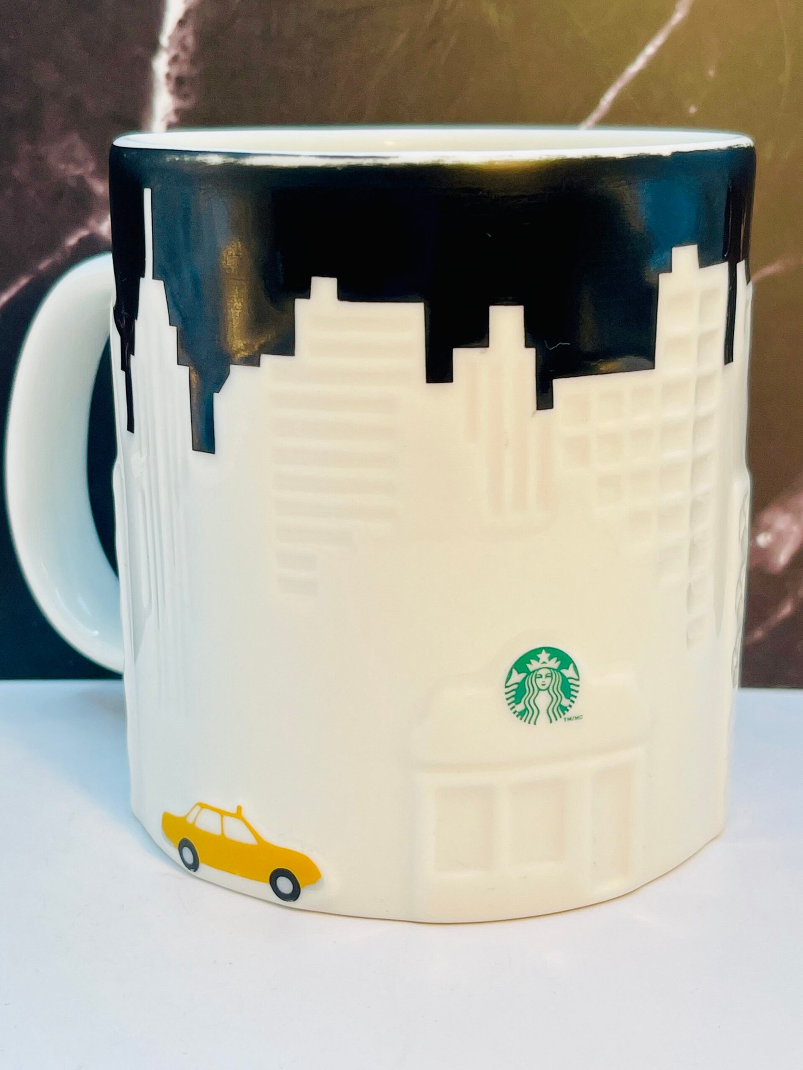 Starbucks New York City skyline mug with cab