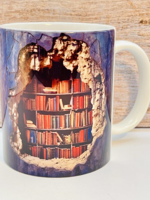 3D Bookshelf Mug ceramic coffee cup with book design