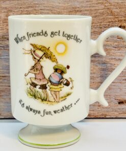 Vintage Holly Hobbie Friends Pedestal Mug front view