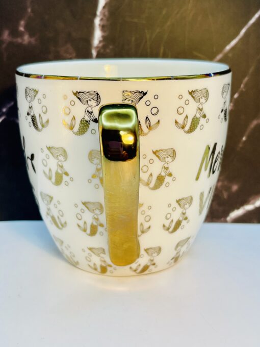 Mermaid Vibes mug with gold accents from CupofMood