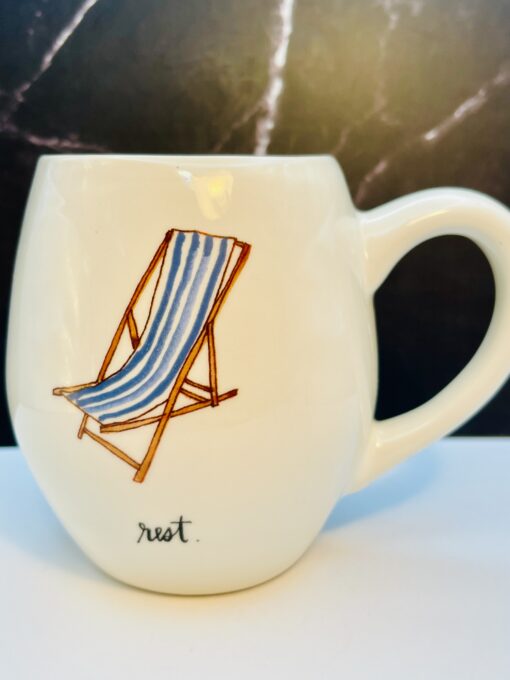 Rae Dunn Rest Navy Blue Mug 16 oz