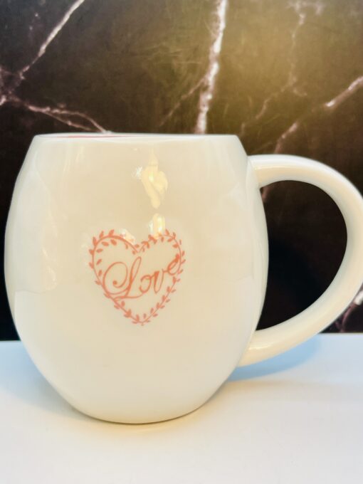 Rae Dunn Love Heart Mug with pink inside