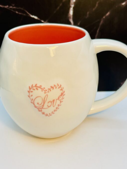 Rae Dunn Love Heart Mug with pink inside