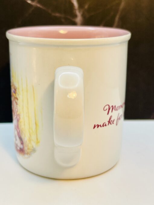 1990 Holly Hobbie ceramic coffee cup with pink interior