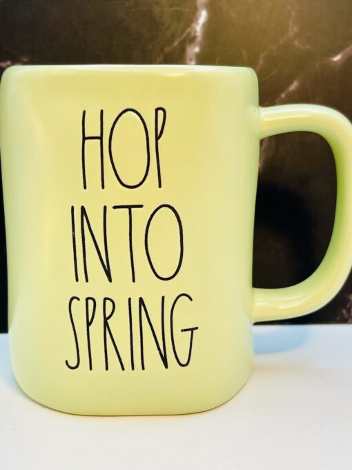 Rae Dunn Hop Into Spring Mug ceramic light green
