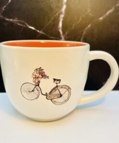 Rae Dunn Bicycle Flowers Mug 16 oz