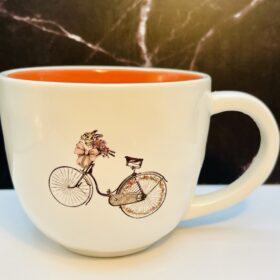 Rae Dunn Bicycle Flowers Mug 16 oz