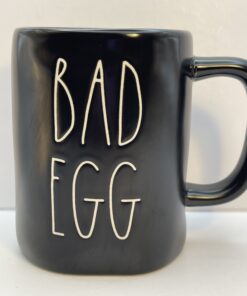 Rae Dunn Bad Egg Black Ceramic Mug front view