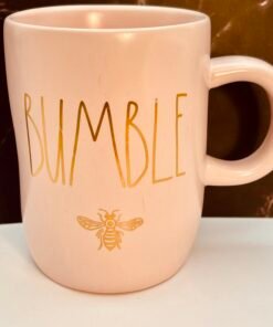 Rae Dunn Pink Bumble Mug front view
