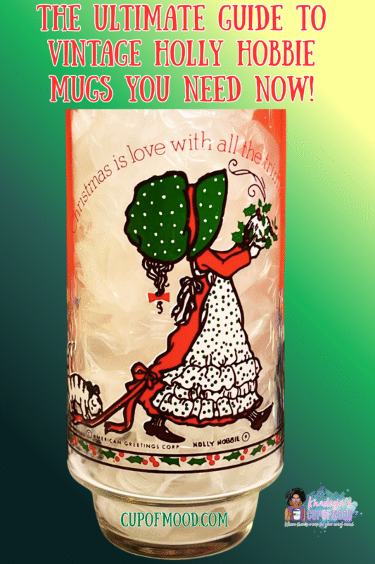 Celebrate the holidays with the Vintage Holly Hobbie Christmas Love Glass, a nostalgic collectible featuring “Christmas is Love with All the Trimmings.”