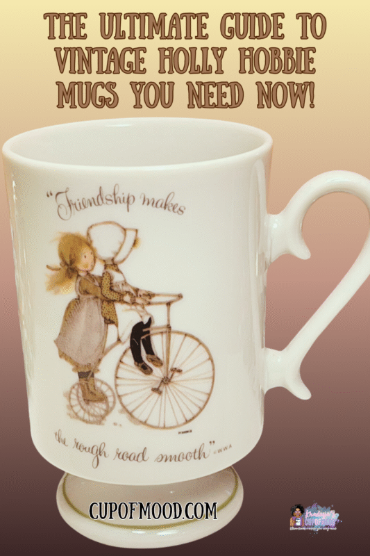 The Vintage Holly Hobbie Friendship Porcelain Mug is a charming collectible that celebrates the enduring spirit of friendship.