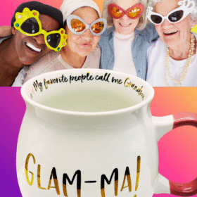 Trendy Glam-Ma mug gift for chic grandma