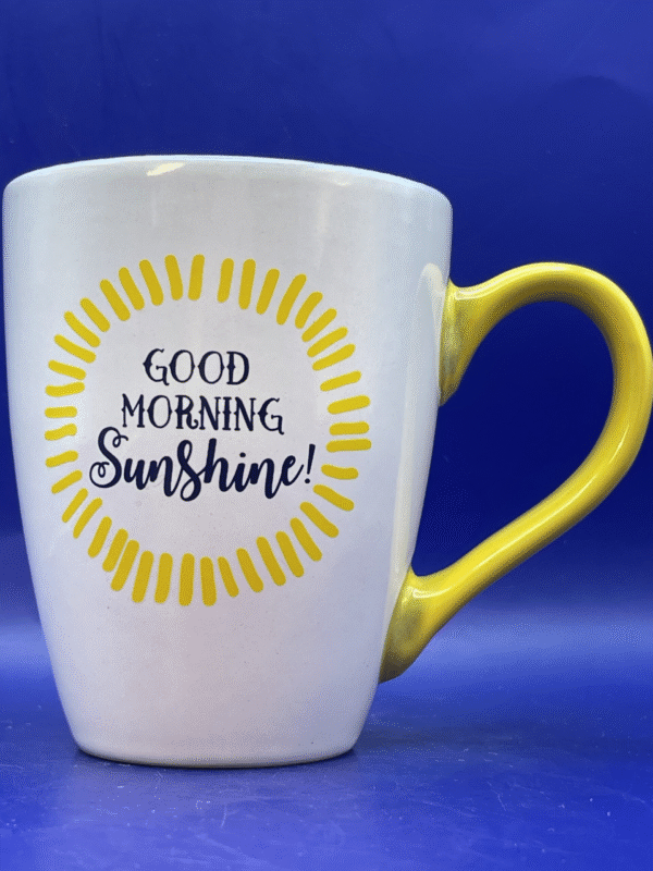 Good Morning Sunshine Mug by Sheffield Home with bright yellow handle