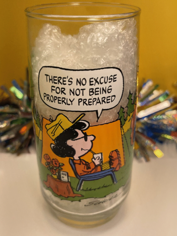 Camp Snoopy Lucy McDonald’s Collectible Glass released in 1983 as part of the beloved Camp Snoopy Series from McDonald’s.