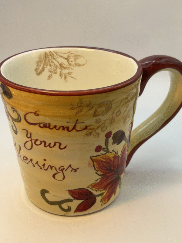 Celebrate the bounty of the season with this hand-painted Blessings Fall Leaves Mug! It’s the perfect #cupofmood to elevate your coffee moments.