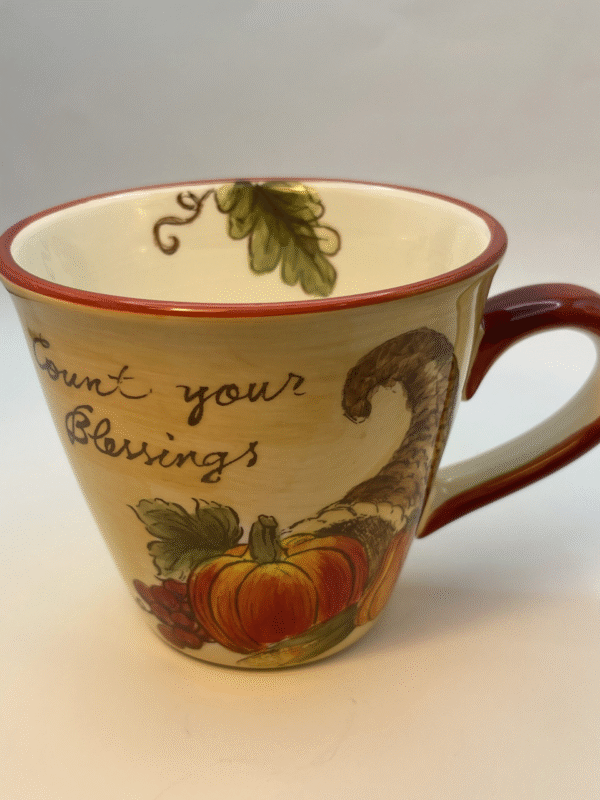 Celebrate the bounty of the season with our hand-painted Count Your Blessings Cornucopia Mug! It’s the perfect #cupofmood to elevate your coffee moments.