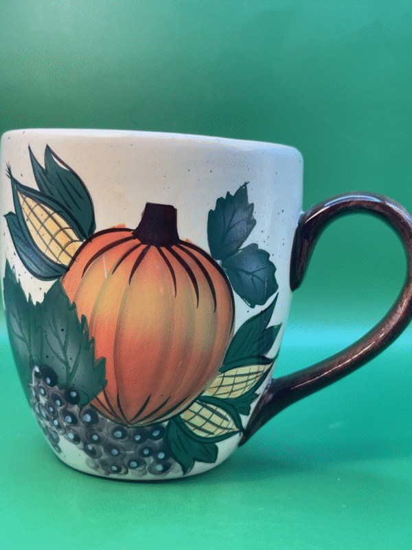 This Fall Pumpkins Stoneware Mug with Pumpkins On The Vine is the perfect #cupofmood for the person who loves pumpkins and all things fall.