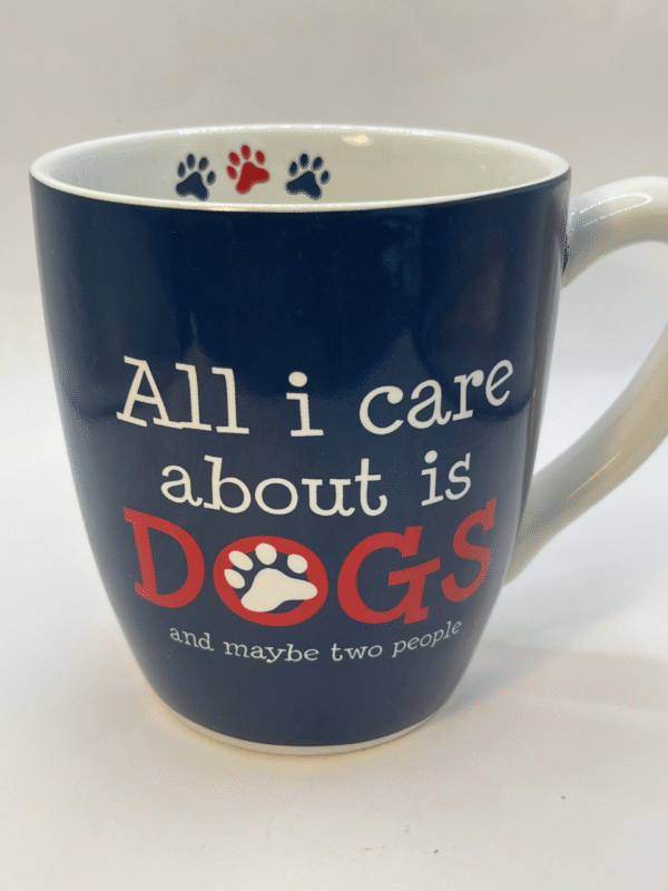 Start your day with a smile and a hint of humor with our Jumbo Care About Dogs Mug. It’s the perfect #cupofmood and blend of coffee and canine love.