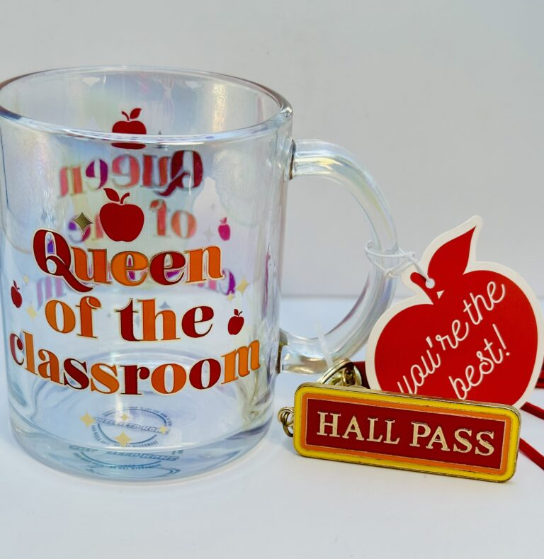 Rule your classroom in style with the Queen Of The Classroom Mug Set.