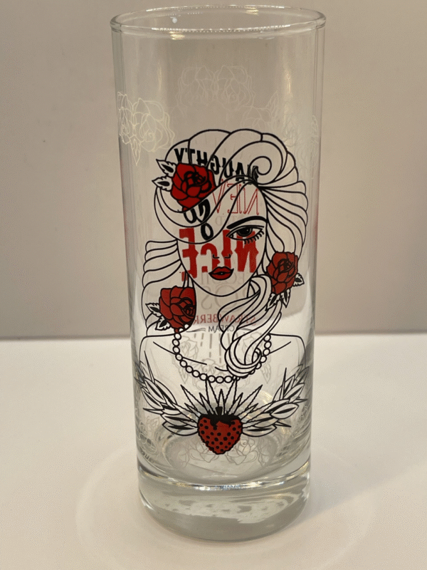 Turn up the charm and bold elegance to your drinkware with the Naughty Nice Highball Glass! 