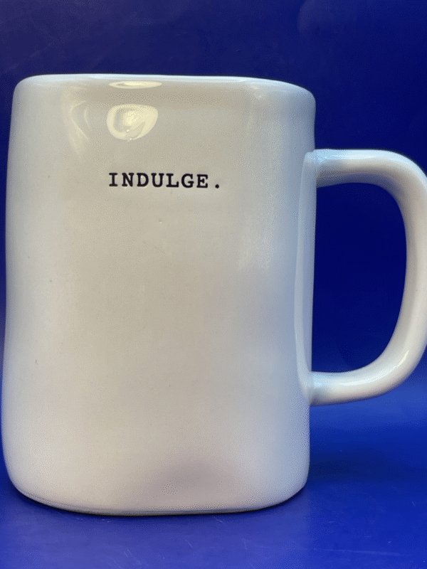 This Rae Dunn Indulge Mug by Rae Dunn is part of the Rae Dunn Artisan Collection. It’s the perfect #cupofmood for Rae Dunn fans.