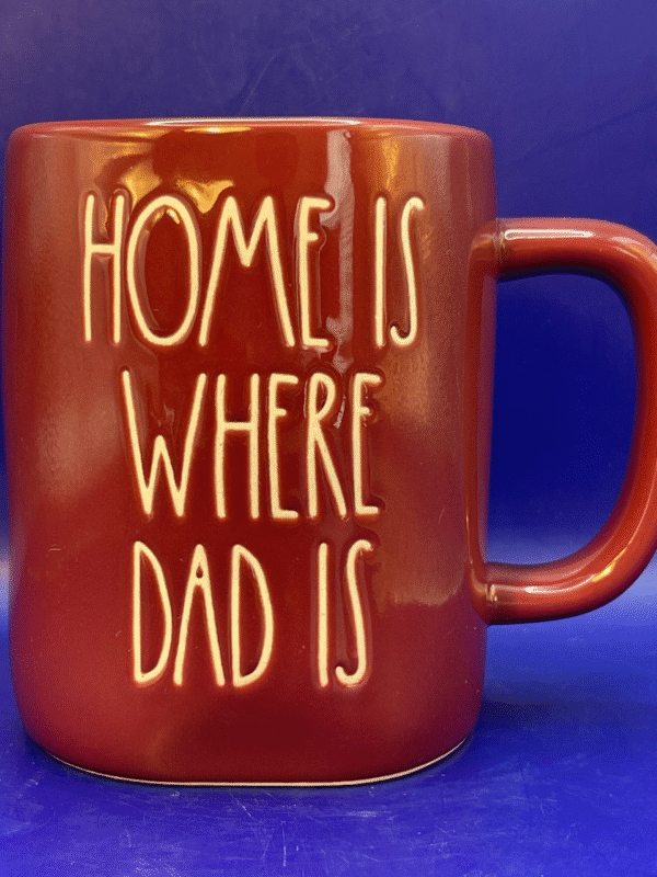 Introducing the perfect fusion of warmth and style, the Home Is Where Dad Is Mug by Rae Dunn. It’s the perfect #cupofmood and a maroon-hued masterpiece.