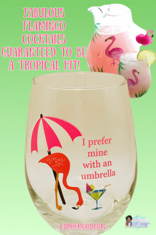 This Flamingo Umbrella Drink Wineglass is the perfect #cupofmood for Flamingo Lovers. They’ll adore this stemless Wineglass with Funny Flamingo Saying.
