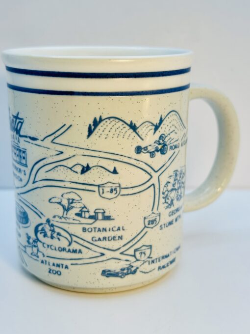 Ceramic Atlanta mug with 3D embossed landmarks