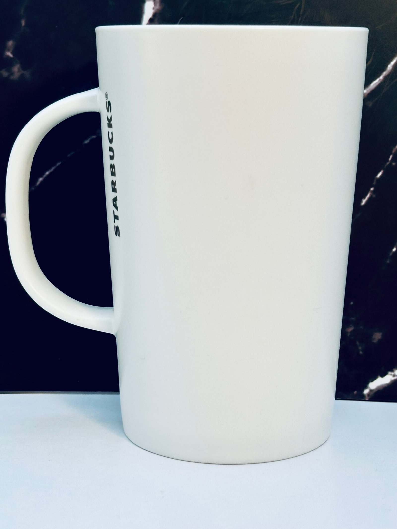 Minimalist Starbucks white ceramic tall mug