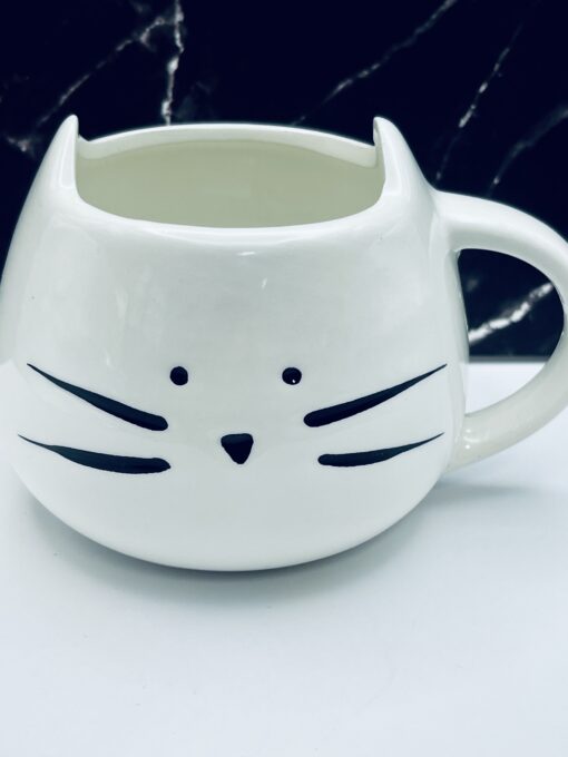 White Cat Ceramic Coffee Mug