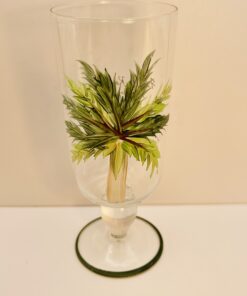 Florida Royal Palm Hand-Painted Wine Goblet front view