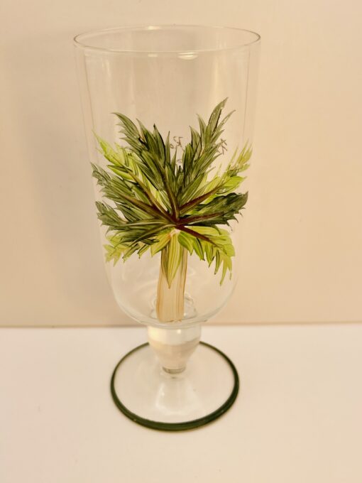 Florida Royal Palm Hand-Painted Wine Goblet front view