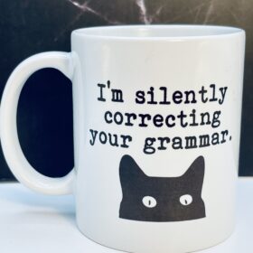 Grammar humor mug gift for teachers