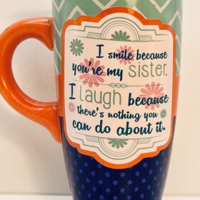 Sister gift mug with humorous quote