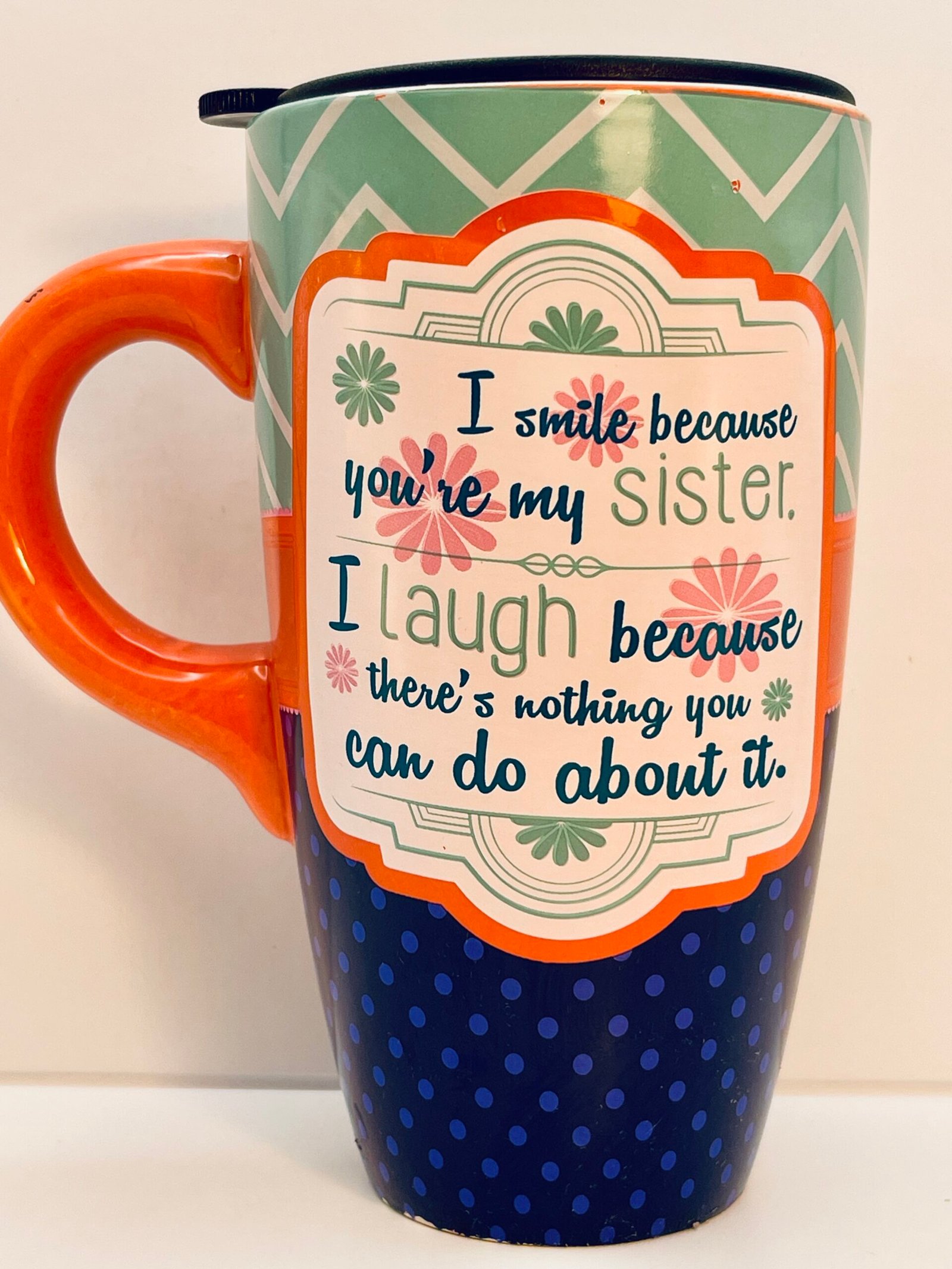 Sister gift mug with humorous quote