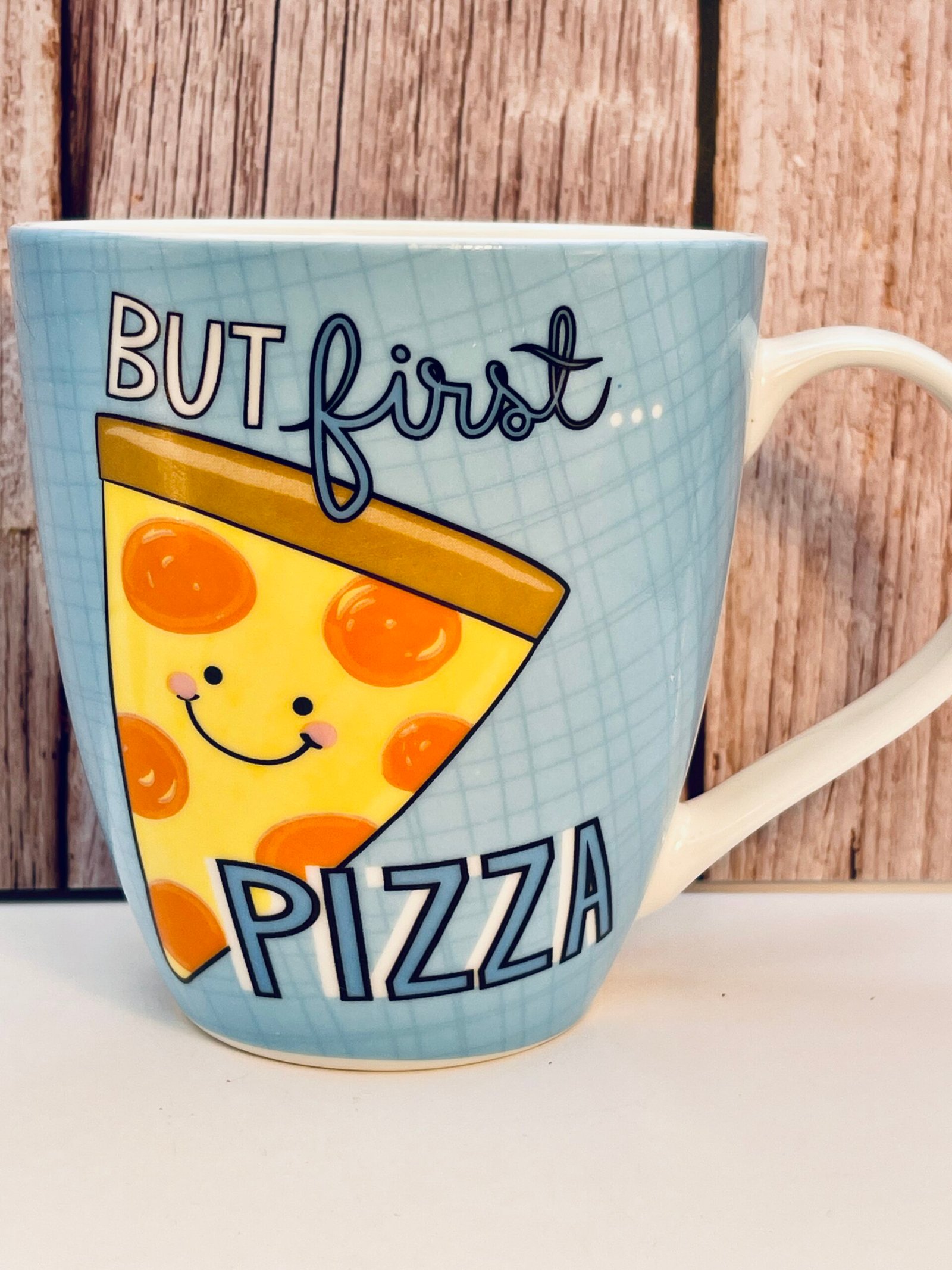 But First Pizza Pfaltzgraff Coffee Mug front view