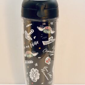 Black Friends-themed Tervis water bottle with TV show sayings