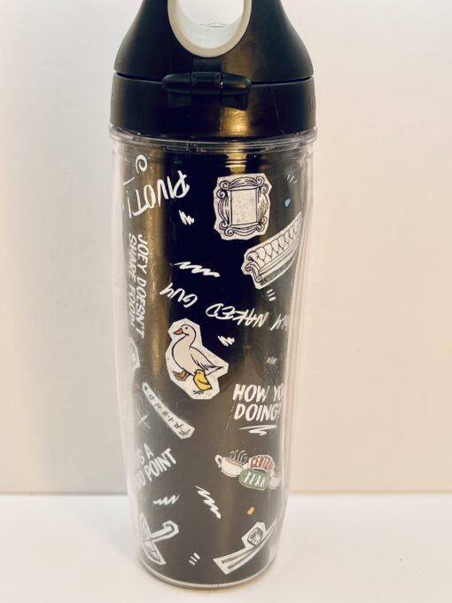BPA-free Friends water bottle with straw and chug spouts