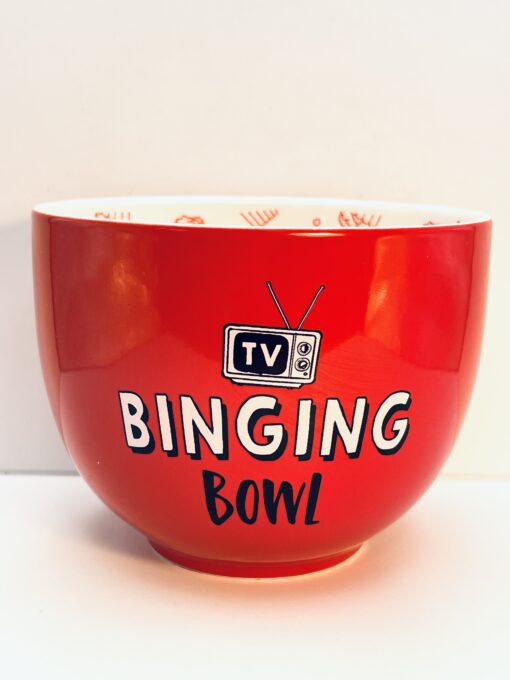 TV Binging Bowl with popcorn design interior