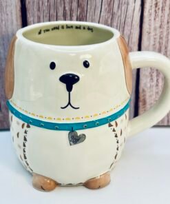 Natural Life Folk Critter Dog Mug on white background