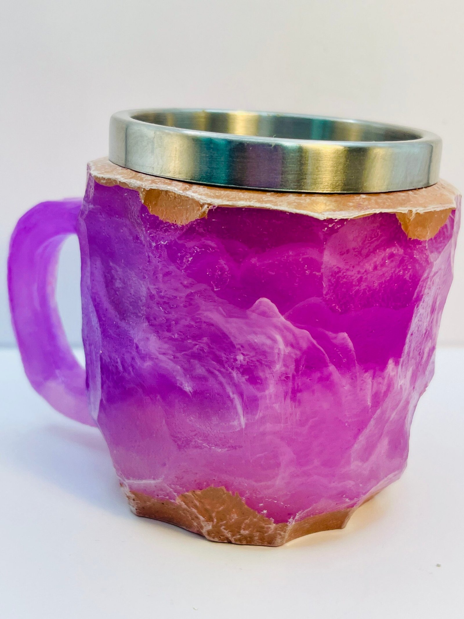 Purple Mineral Crystal Coffee Mug with handle