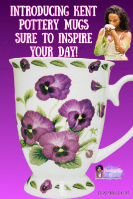 Elegant Kent Pottery African Violet Mug with purple flowers