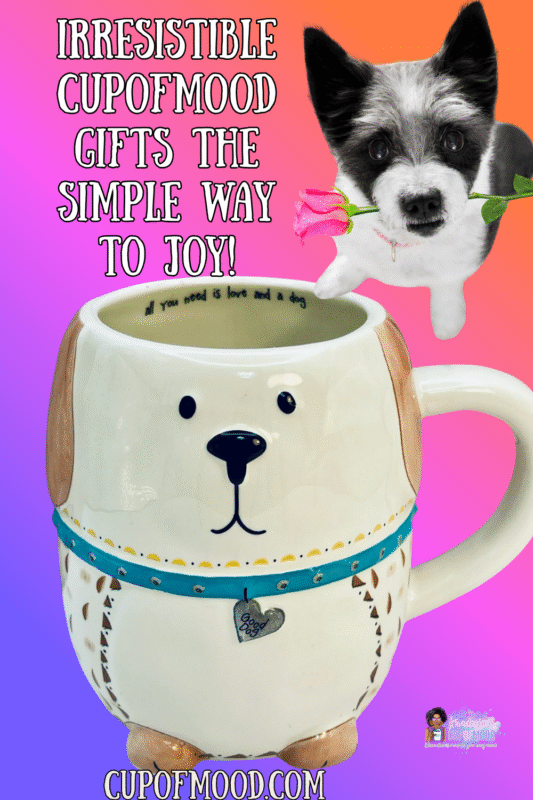 Natural Life Folk Critter Dog Mug with folk art design